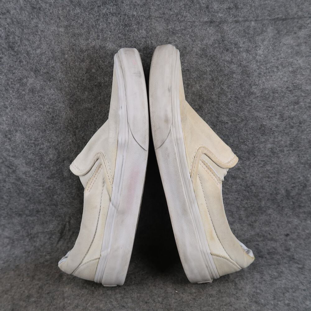 Vans Shoes Womens 7 Classic Slip On Sneakers Casual White Canvas Skate Trainers - Picture 8 of 11